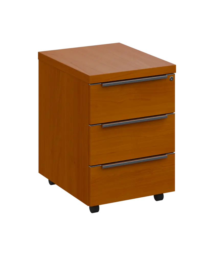 SIKC - 00 kontejner pojízdný, 3-zásuvkový, deska 18 mm, centrální zámek, třešeň šumavská